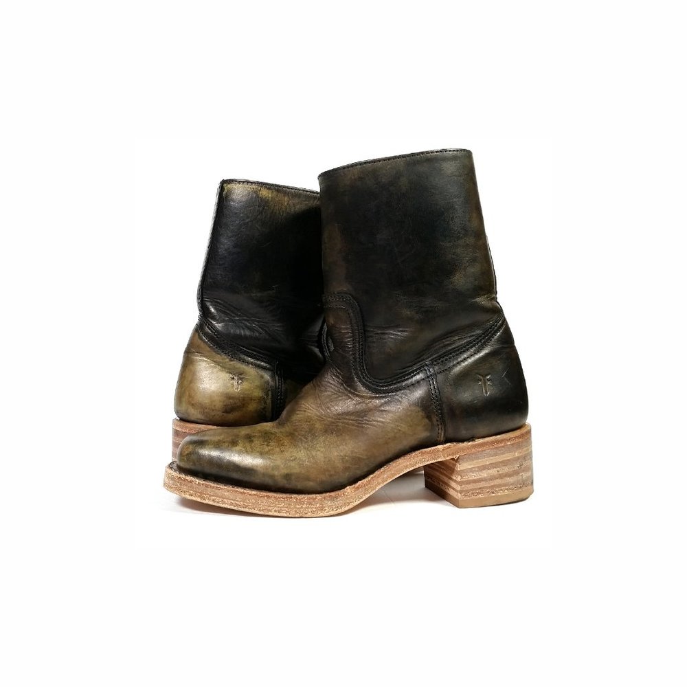 FRYE BOOTS Womens Size 6.5 USA Customed Oil Slick Campus Boots